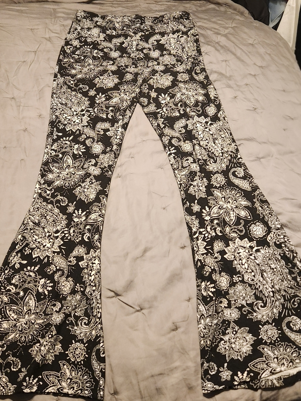 Urban Outfitters Black & White Paisley Flare Jeans
